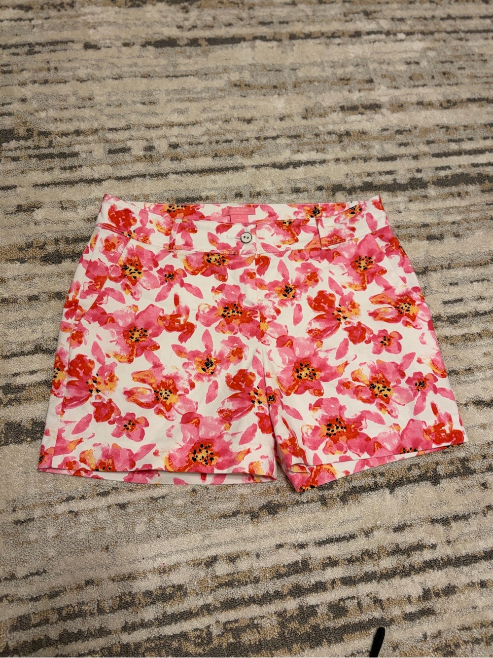 Isaac Mizrahi | Pink and White Floral Bermuda Shorts size 12